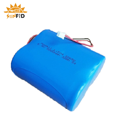 6.4v Lifepo4 แบตเตอรี่ลิเธียมแบบชาร์จไฟได้ 4500mah 26650