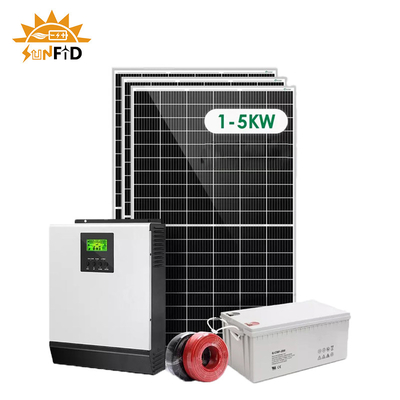 2KW Off Grid ระบบพลังงานแสงอาทิตย์สำหรับบ้าน 12V 400Ah แผงโซลาร์เซลล์พลังงานแสงอาทิตย์