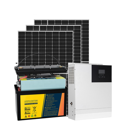 6KW 5KW Off Grid ระบบพลังงานแสงอาทิตย์ระบบไฟฟ้าโซลาร์เซลล์พลังงานแสงอาทิตย์พร้อมแบตเตอรี่