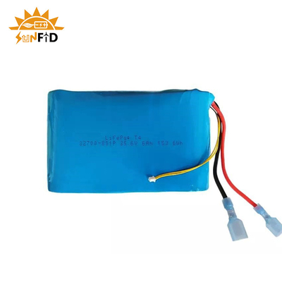 ชุดแบตเตอรี่ลิเธียมแบบรีชาร์จ 25.6v 6Ah 8S1P ชุดไฟ LED พลังงานแสงอาทิตย์ LifePO4