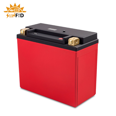 แบตเตอรี่ลิเธียมรถจักรยานยนต์แบบชาร์จไฟได้ 12V 6ah พร้อม BMS 7-A แบตเตอรี่เริ่มหยุด
