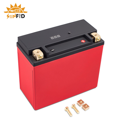 แบตเตอรี่ลิเธียมรถจักรยานยนต์แบบชาร์จไฟได้ 12V 6ah พร้อม BMS 7-A แบตเตอรี่เริ่มหยุด