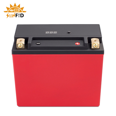 แบตเตอรี่ลิเธียมรถจักรยานยนต์แบบชาร์จไฟได้ 12V 6ah พร้อม BMS 7-A แบตเตอรี่เริ่มหยุด