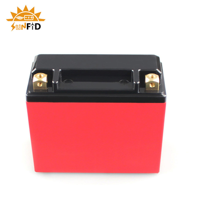 ชุดแบตเตอรี่ลิเธียมไอออนแบบชาร์จได้ 6ah 12V สำหรับรถจักรยานยนต์ไฟฟ้าพร้อม BMS 7-A แบตเตอรี่หยุดเริ่มต้น