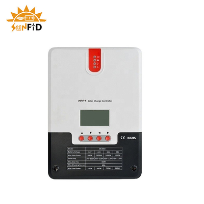60A 12V Powerwall แบตเตอรี่ลิเธียม 24V 48V LCD ตัวควบคุมพลังงานแสงอาทิตย์ TTL RS485 BT