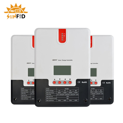 60A 12V Powerwall แบตเตอรี่ลิเธียม 24V 48V LCD ตัวควบคุมพลังงานแสงอาทิตย์ TTL RS485 BT