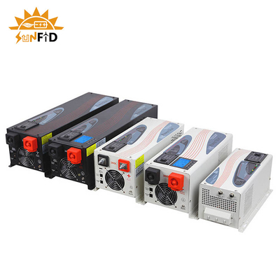 ไฮบริด 4000w เพียวไซน์เวฟเพาเวอร์อินเวอร์เตอร์จอแสดงผลดิจิตอล LCD เฟสเดียว