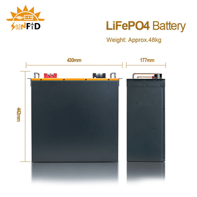 ที่เก็บแบตเตอรี่ 10kwh 400ah สำหรับระบบพลังงานแสงอาทิตย์ในบ้าน Lifepo4 300ah ระบบจัดเก็บแผงโซลาร์เซลล์