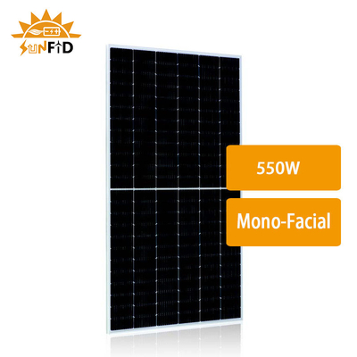 550W PERC แผงเซลล์แสงอาทิตย์แบบกำหนดเองแบบครึ่งเซลล์ Mono Crystalline Monofacial ประสิทธิภาพสูง