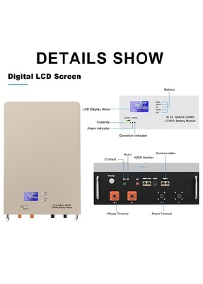 LiFePO4 Powerwall แบตเตอรี่ลิเธียม 48V 100ah 5KWh ติดผนัง