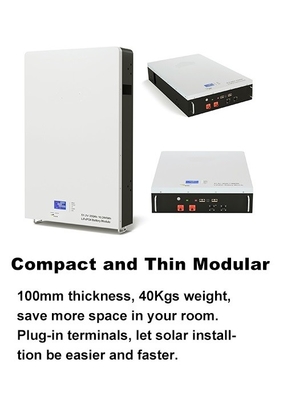 LiFePO4 Powerwall แบตเตอรี่ลิเธียม 48V 100ah 5KWh ติดผนัง