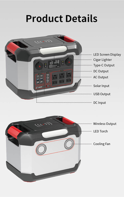 เครื่องกำเนิดไฟฟ้าแบบพกพา 1200W Power Bank 110V-220V Wireless Charger Camping