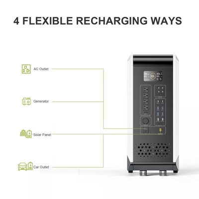 สถานีพลังงานแสงอาทิตย์เครื่องกำเนิดไฟฟ้าแบบพกพา LiFePO4 2000w Power Bank