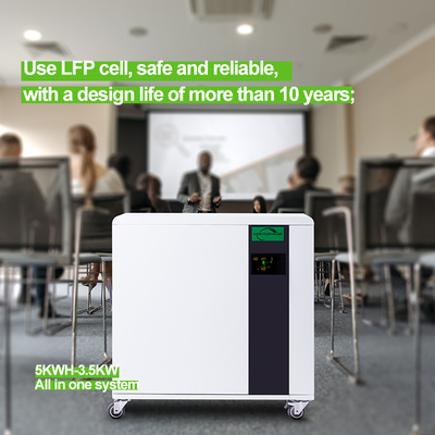 7.5KWH ระบบจัดเก็บพลังงานที่อยู่อาศัย 5KWH แบตเตอรี่ลิเธียมทั้งหมดในหนึ่งก้อน