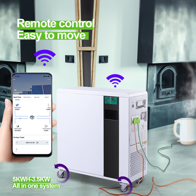 7.5KWH ระบบจัดเก็บพลังงานที่อยู่อาศัย 5KWH แบตเตอรี่ลิเธียมทั้งหมดในหนึ่งก้อน