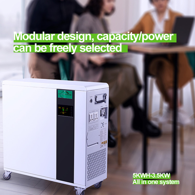 7.5KWH ระบบจัดเก็บพลังงานที่อยู่อาศัย 5KWH แบตเตอรี่ลิเธียมทั้งหมดในหนึ่งก้อน