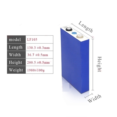 105Ah Lifepo4 เซลล์แบตเตอรี่ แบตเตอรี่ลิเธียมไอออนแบบรีชาร์จ