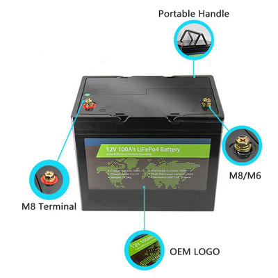 แบตเตอรี่ลิเธียม Campervan 12.8V 100Ah Lifepo4 Bluetooth Optional