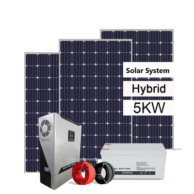 Hybrid Off Grid ระบบพลังงานแสงอาทิตย์ 3KW 5KW 8KW 10KW พร้อมแบตเตอรี่